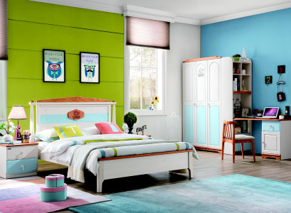 Komplett Jugendzimmer Kinderzimmer Set Bett Kleiderschrank Kommode 5tlg Echthol